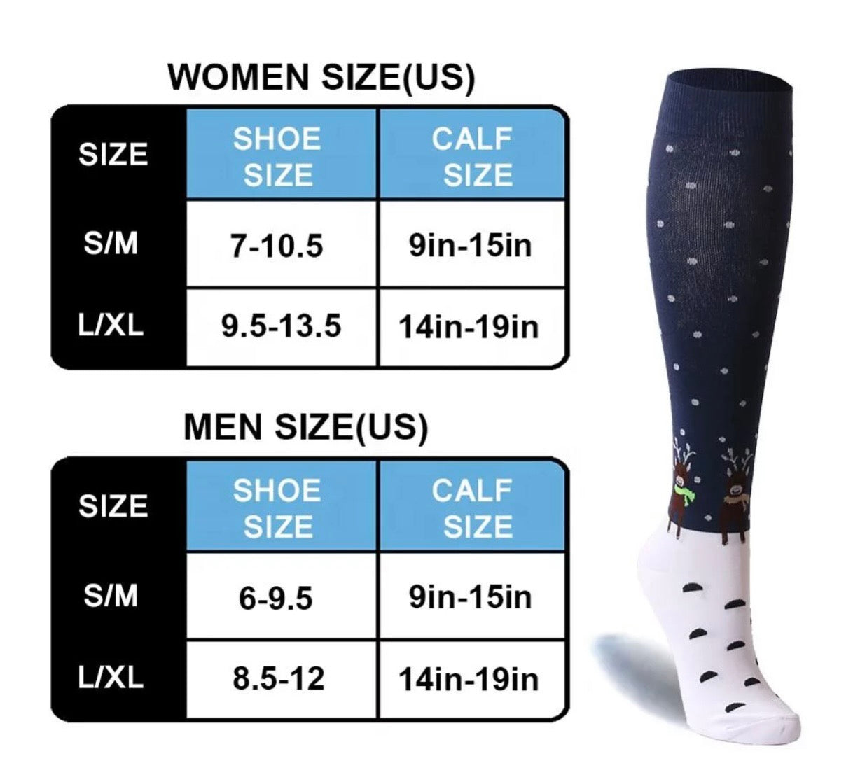 Knee High Christmas Medical Socking image 2