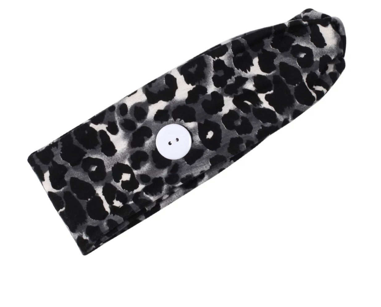 Black & White Print Headband w/ Button image 0