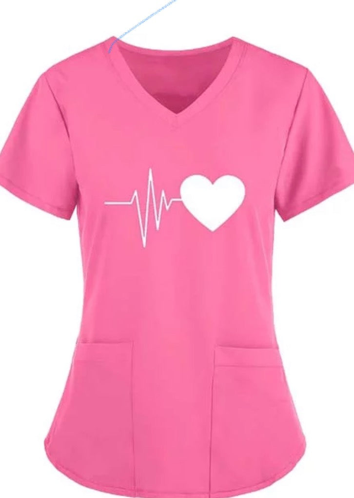 Shaded Heart Scrub Top image 0