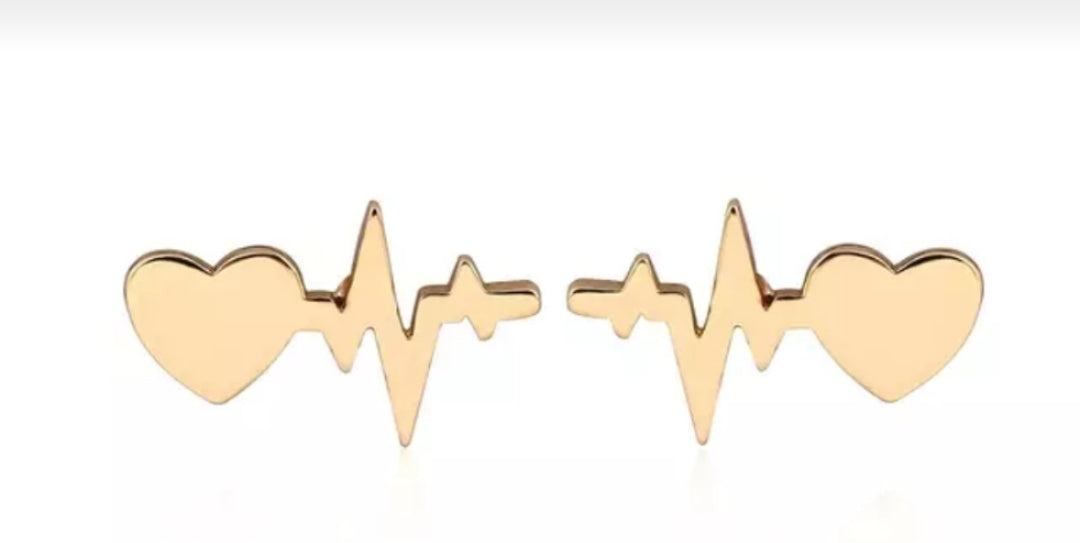 Stainless Steel Heart Studs image 1