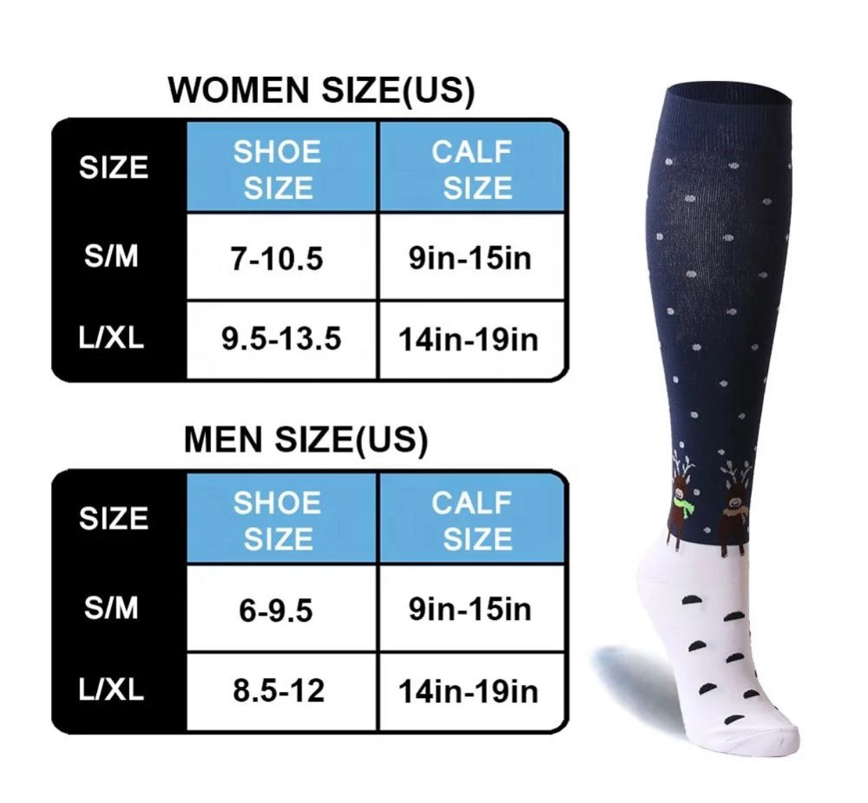 Knee High Christmas Medical Socking image 1