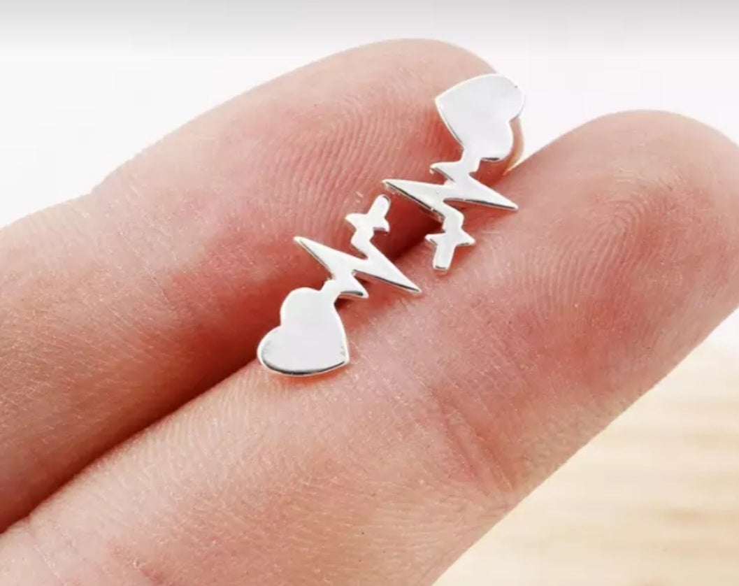 Stainless Steel Heart Studs image 2