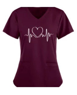 Heart Scrub Top Shirt image 0