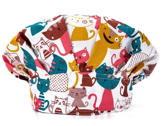 Scrub Head Cap-Cat Pattern image 0