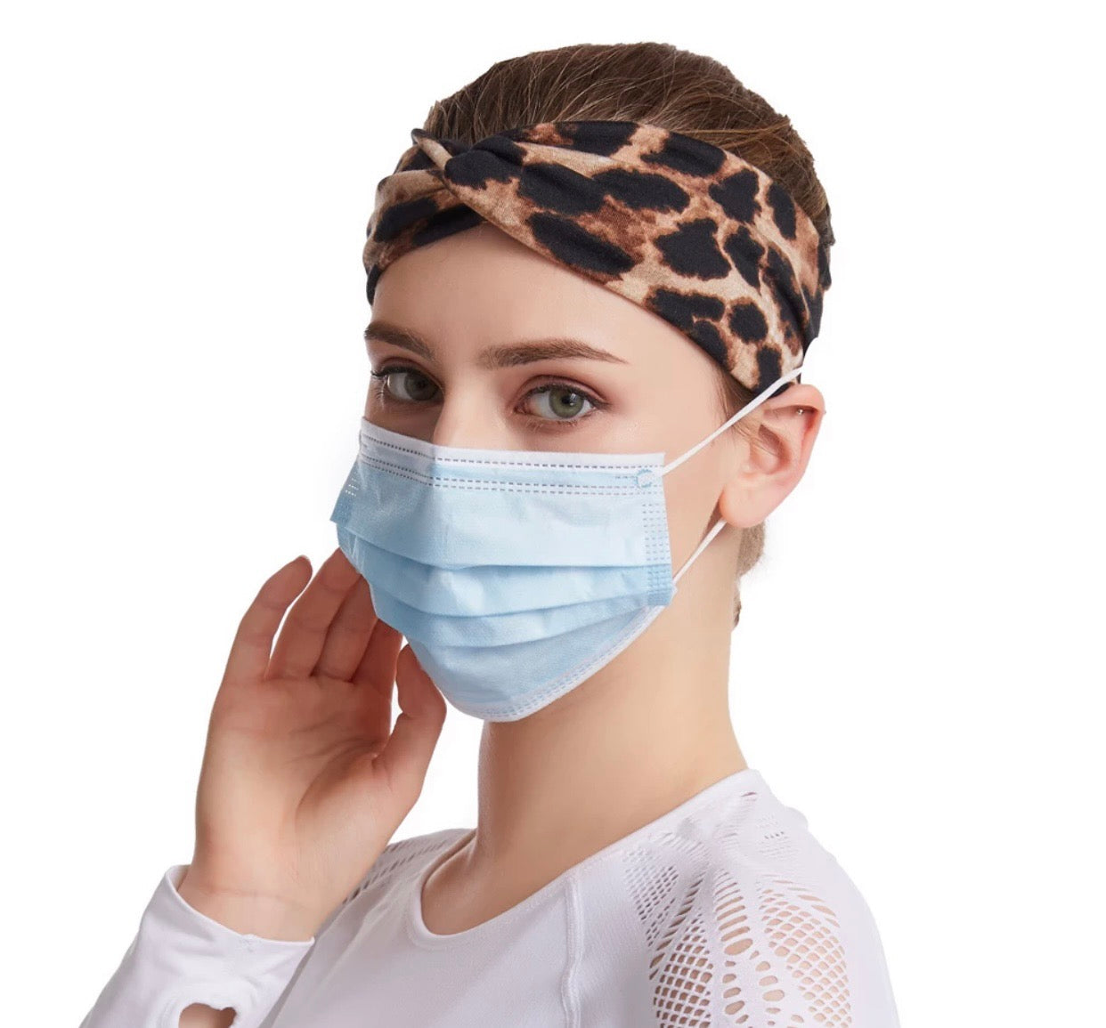 Cheetah Print Headband w/ Button image 2