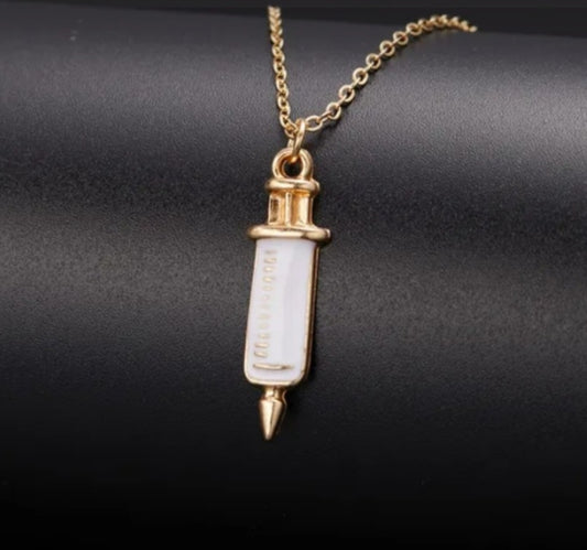 Small Syringe Metal Pendant  image 0