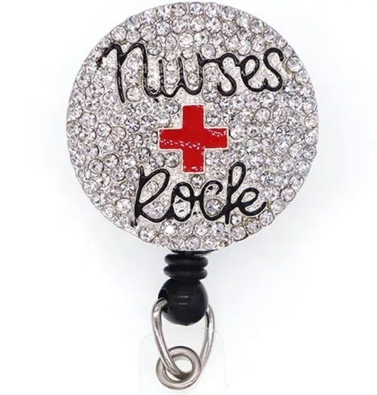 Nurses Rock Retractible Badge Reel w/Clip  image 0