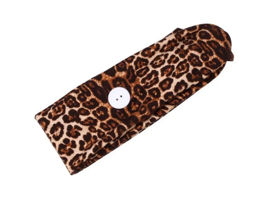 Leopard Print Headband w/ Button  image 0