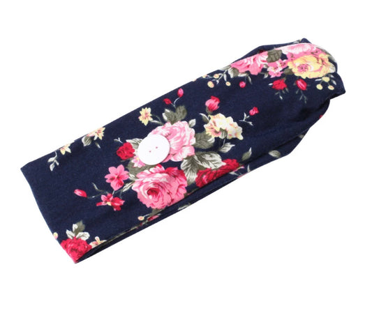 Navy Headband w/ Button image 0