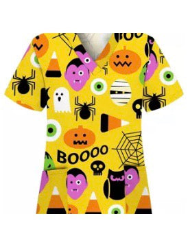 Halloween Print -Scrub Style Shirt  image 0