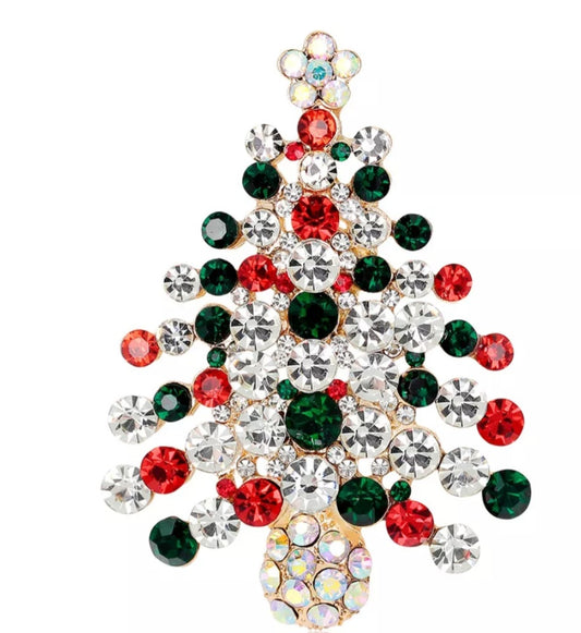 Christmas Tree Brooch Pin image 0