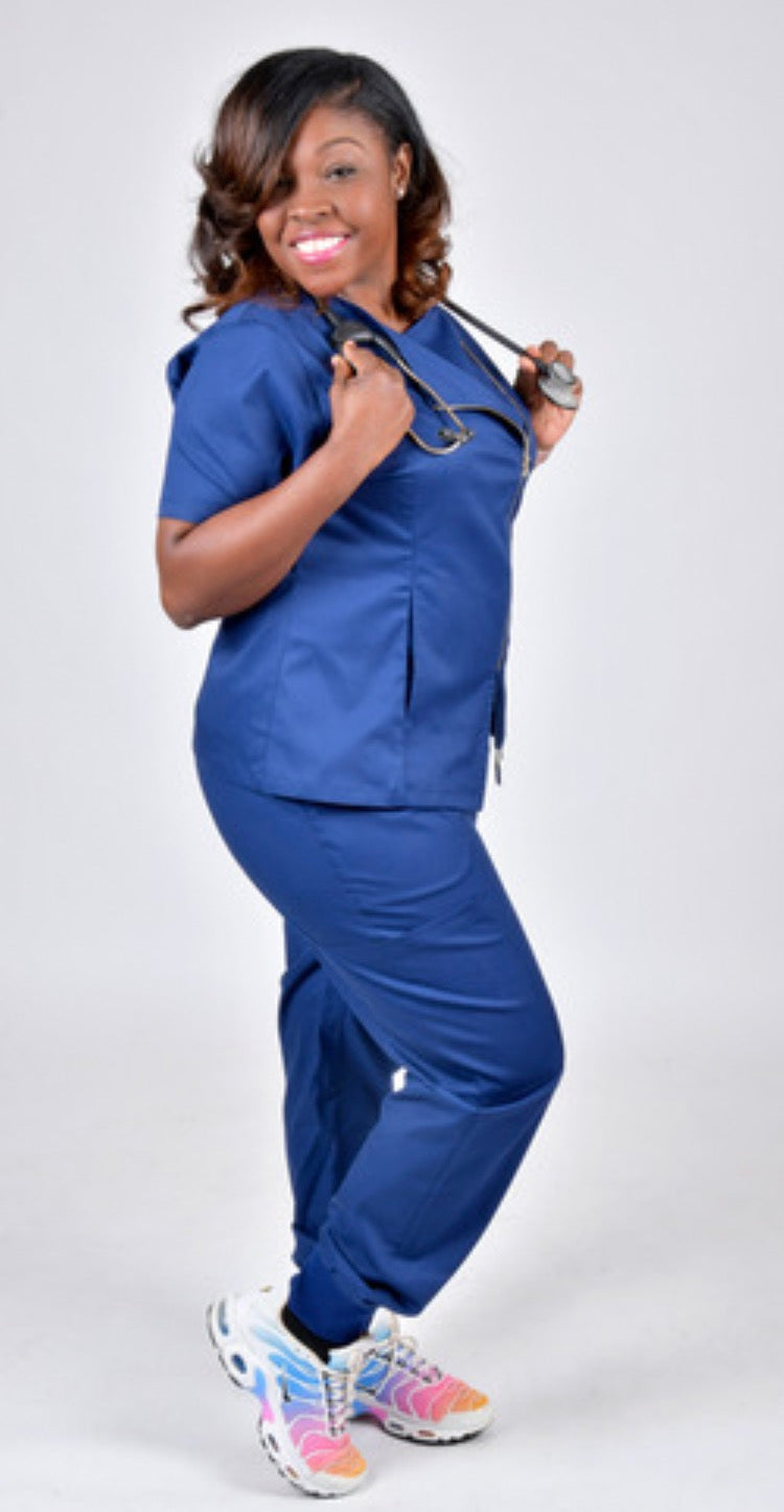 Zip Front Scrub/Straight Leg Pant Set  image 1
