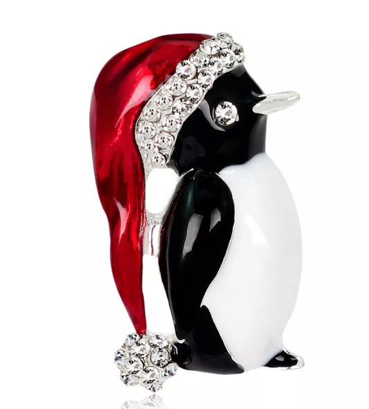 Sparkly Penguin Brooch Pin image 0
